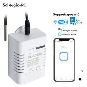 호환 EWeLink TH-16 WIFI 스위치, 온도 센서 온도조절기, 스마트 컨트롤 스위치, Alexa Google Home, 16A 온도조절기