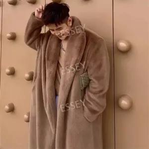 남자 인조 겨울 퍼 코트 여우털 아우터 인조밍크 자켓