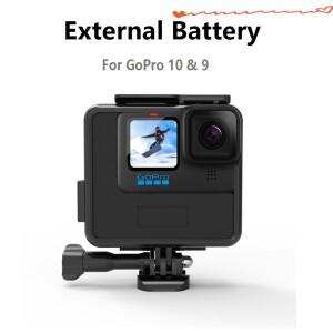 GoPro Hero 10 9용 4800mAh 외장 배터리/BacPac 배터리 + 보호 테두리 프레임 블랙 카메라 액세서리