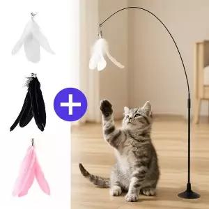 [하프클럽/알티피아]고양이 방울 장난감 셀프 펀치놀이 스틱 낚시대 깃털세트 3컬러
