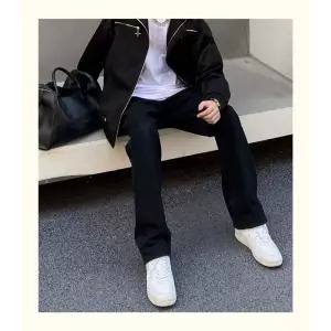 검정 남사친 캐주얼 봄 빈티지 배기핏 부츠컷 청바지 슬림 레이어드 인슈어 데님팬츠 커플 일자핏 스포M1