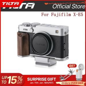 TILTA 후지필름 X-E5 빈티지 카메라 케이지 베이스 키트 (마운팅 우드 그립 1/4 ARCA 퀵 릴리즈 포함) TA-T