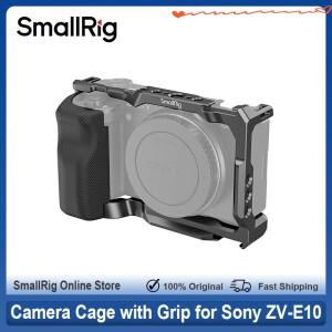 실리콘 손잡이가 있는 Smallrig 카메라 케이지 내장 나사 구멍 Sony ZV-E10용 콜드 슈 퀵 릴리스 플레이트
