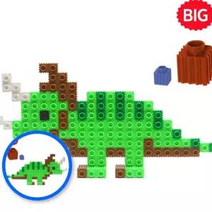 MF09 트리케라톱스 공룡블록 조립 유아 피규어 빅블럭 만들기 완구 어린이집만들기 유치원선물 트리케라톱