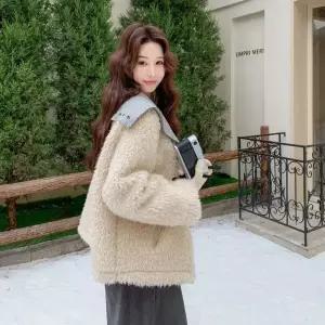 여친 라이크 일체형 모피코트 코트 세무 퍼 칼라 원픽1