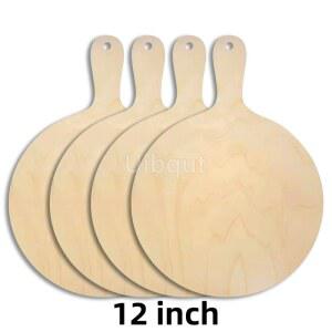 12인치 원형 나무 피자 손잡이 치즈 커터 베이킹 케이크