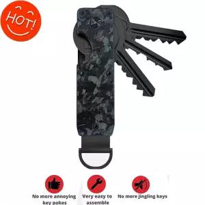 키 주최자 컴팩트 홀더 금속 열쇠 고리 키체인용 미니멀리스트 케이스 2-6개 보호