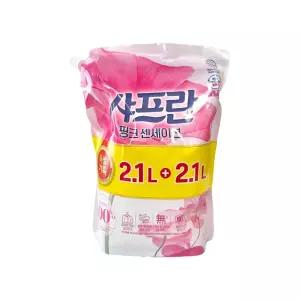 핑크 코튼향 코튼앤크림 센세이션 세탁 샤프란 2100ml + [mFGDVL7]