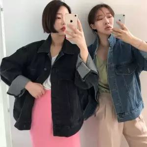여성용 청 그레이 검정 봄 가을 재킷 이른 코트 색상 2가지 원픽3
