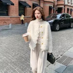 쇼트 모피 코트 레이스 램스울 추천 톱 여사친 SPO마켓1