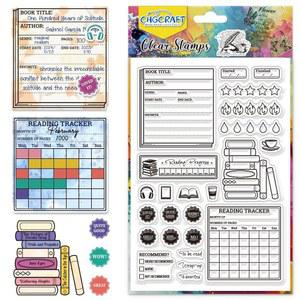 CHGCRAFT 독서 일기 클리어 스탬프 북 리뷰 투명 DIY 스크랩북 사진 앨범 장식용 실리콘 씰, 4.3x6.3인치