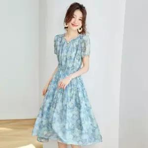 원피스 치마 여성 여름 쉬폰 프린트 예쁜 벌룬 A라인 SPO마켓2
