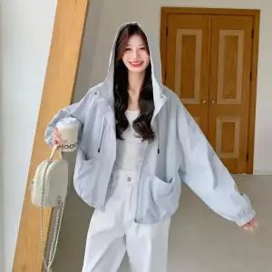 테이프 야구 코트 점퍼 여자점퍼 집업 항공 후드 쇼트 원템1
