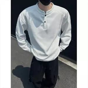 남사친 캐주얼 가을 솔리드 상의 후드 티 헨리넥 맨투맨 빅사이즈 admr3