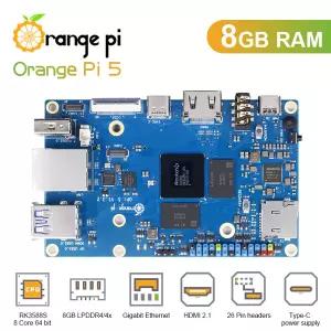 Orange Pi5 8GB RAM RK3588S 8 코어 기가비트 이더넷 PCIE SSD 싱글 보드 컴퓨터 안드로이드 12 Debian11