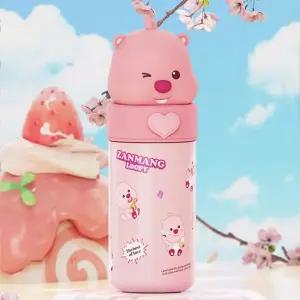 루피 입체 피규어 텀블러 350ml/캐릭터/보온/보냉/물통/귀여운/잔망/피큐어/스텐/파스텔/휴대용/디자인