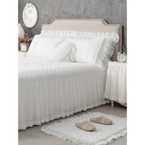 화이트 프릴 침대커버 코튼 침구 자동차 자동차스 스커트120x200x45cm 공주풍