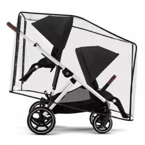 Cybex Gazelle S 더블 유모차용 레인 커버 (Cybex S, 2 및 e-Gazelle S와 호환 가능) - 이중 날씨 쉴드 (유