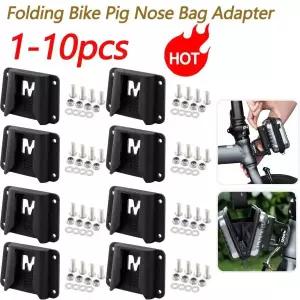 접이식 자전거 돼지 코 가방 어댑터 Brompton 플라스틱 프론트 캐리어 블록 나사 백 랙 포함 1-10 개