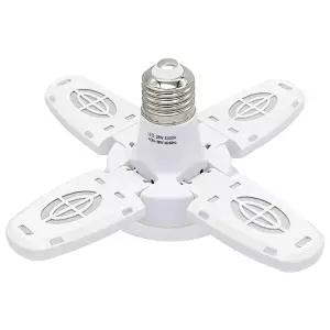 팬 모양 LED 램프 전구 E27 28W 초고휘도 변형 가능 장 천장 램프 접이식 AC 85-265V 팬 블레이드 가정용