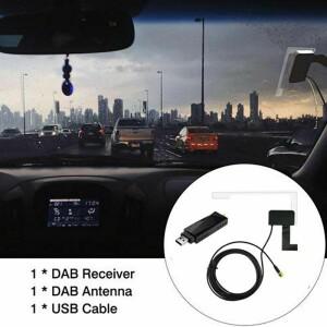 차량용 라디오 리시버 디지털 DAB + 어댑터  Aux 튜너 박스  오디오 USB 안테나  안드로이드 디코딩