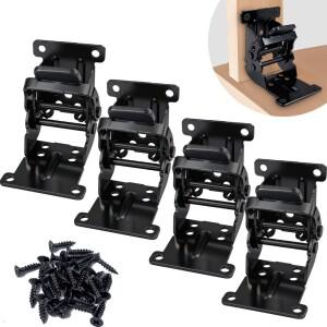 4개 접이식 브래킷 폴딩 잠금 힌지 락 확장 지지대 셀프 나사 포함 테이블 침대 다리용