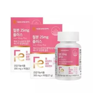 식물성 비헴철 철분제 중학생 고등학생 임산부 철분 25mg 90정 x 2개