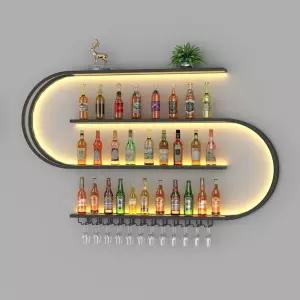 조명 진열대 와인 랙 위스키 와인랙 주류 벽걸이 거치대 양주 선반