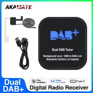 DAB+ 안테나 내장 듀얼 튜너  안드로이드 차량용 라디오 USB 어댑터 오디오 스테레오 자동 스캔 채널 목록