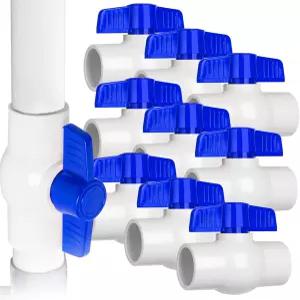10PCS 1/2 PVC 볼 밸브 턴 블루 T핸들이 있는 차단 소켓 물 프로젝트용 슬립 수영장 하수 펌프 스프링클러