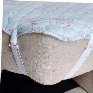 고탄력 스판 침대 시트 고정 밴드 이불 밀림 방지 집게 4개 전기장판 침대보 매트리스 매트 커버 패드 클립