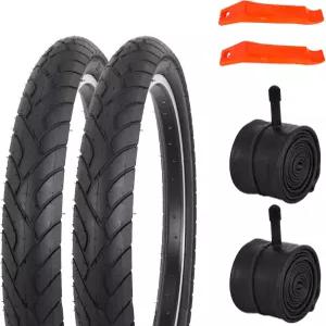 20인치 자전거 타이어 20x2.4 헤비 듀티 접이식 교체용 및 튜브 슈레이더 밸브 로드 바이크 20x2.30