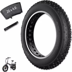 20x4.0 인치 팻 바이크 타이어 20x 4.0 고성능 및 전 지형 접이식 EBike MTB 산악 자전거 튜브 레버 1PCS가