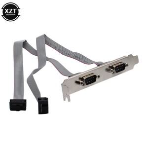 2포트 직렬 RS232 DB9 수 COM - IDC 10핀 케이블 호스트 케이스 PC 섀시 마더보드 어댑터(브래킷 연장 와이