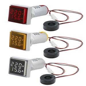 사각형 LED 디지털 전압계 전류계  AC 50-500V 0-100A  110V 220V 자동차 앰프 테스터 감지기