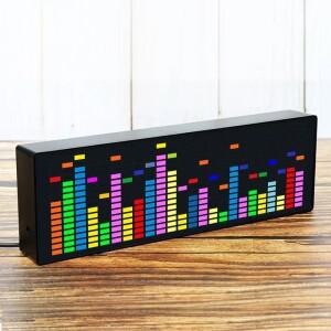 LED 조명 스테레오 음악 스펙트럼 전자 시계 음성 리듬 자동차 오디오 레벨 표시기 VU 미터 보드 모듈 NEW