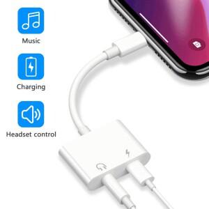 iphone 호환 용 헤드폰 Adaptador 14 13 12 11X8 7 Plus 조명 Aux 오디오 분배기 3.5mm 어댑터 이어폰 잭
