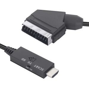 1m 스위치 컨버터 Scart-HDMI 호환 1080P 비디오 오디오 어댑터 DC 5V 마이크로 USB 케이블 액세서리(HDTV/