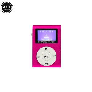 휴대용 MP3 음악 플레이어 미니 소형 금속 클립 학생 워크맨 지원 마이크로 SD TF 카드 LCD 화면 패션 스포