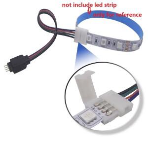 1-5피스 4Pin 5050 LED RGB 스트립 확장 커넥터 케이블 와이어 Led 연장 클립 5-24V 라이트