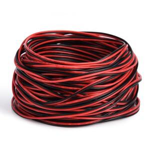 내열성 소프트 전기 실리콘 와이어 케이블  LED 스트립 조명용  DIY 10M 레드 및 블랙  22AWG