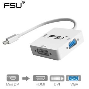 FSU 3 in 1 미니 소형 DP DisplayPort-HDMI 호환 VGA DVI 어댑터 macbook 호환 Pro Air Mini 케이블 변환기