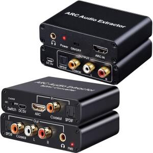 HDMI ARC 오디오 추출기  ARC-동축 광 토스링크 디지털 SPDIF 스위치  3.5mm AUX 아날로그 리턴 채널  192K