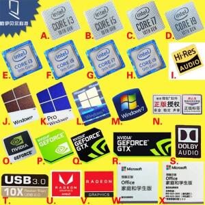 DIY 스티커 원래 9 및 10 세대 Cpu i3 i5 i7 i9는 미니 소형 소형 금 라벨 노트북 장식을 고용합니다