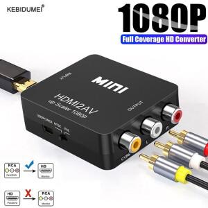 (에서 선박 us) RCA to HDMI 어댑터 변환기 1080P HD AV AV2HDMI AV/CVSB HDMI-호환 스위치