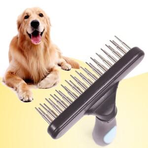 개갈퀴 Deshedding Dematting 브러시 빗 개 언더 코트 고양이 숏 긴 머리 애완 동물 브러쉬 이중 행 핀으로