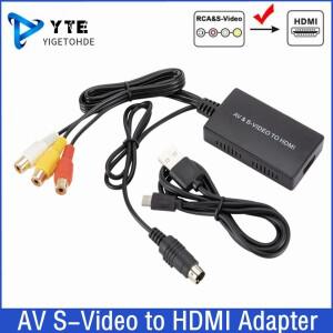 AV S-비디오-HDMI 호환 비디오 컨버터 HD 1080P RCA-HDTV DVD STB용 HDMI 어댑터  플스호환/플스호환과 가
