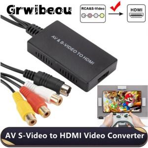 AV S-VIDEO-HDMI 비디오 컨버터 1080P SVIDEO RCA CVBS-HDMI 호환 어댑터 HDTV STB 용 플스호환/플스호환과