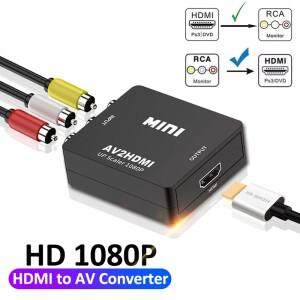 HDMI 호환 AV 스케일러 어댑터 비디오 컴포지트 컨버터 HDMI2AV AV2HDMI RCA to CVSB L/R 박스