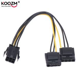 암그래픽 카드 GPU-Molex IDE 듀얼 2X4 핀 암-전원 공급 케이블  PCIe 6 수-4 암  1 개